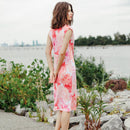 Clara Sunwoo Side Slit Midi Dress - Sunset Petals-4