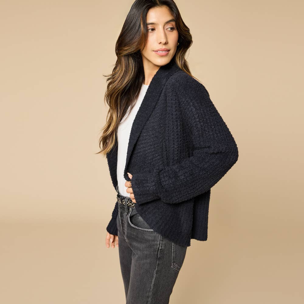 Waffle Marshmallow Cocoon Cardigan