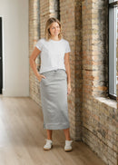 Inherit Bradi Side Zipper Midi Skirt-5