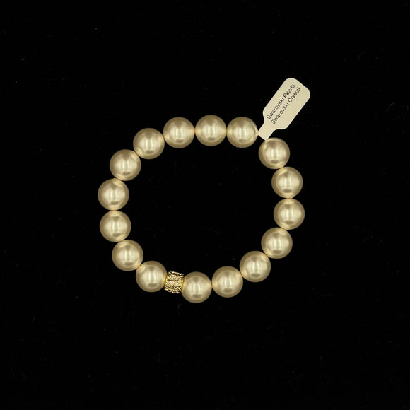 Joanna Bisley 12mm Cream pearl Bracelet with Gold Centre