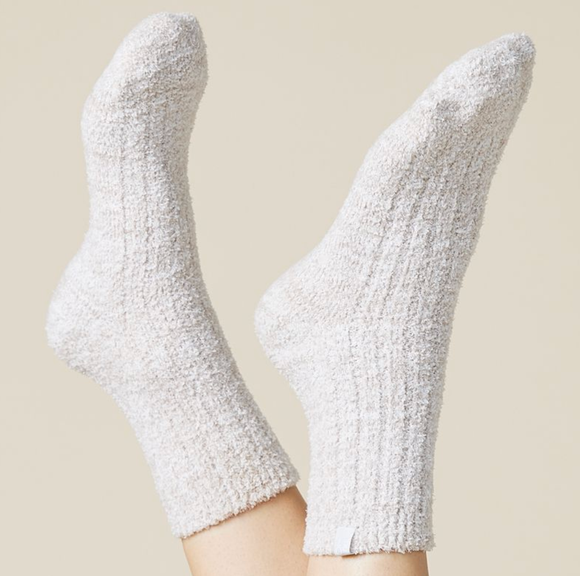 Softies Cozy Marshmallow Crew Socks with Grippers for Women