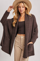 Plush Boucle Open-Front Cardigan Wrap - ARRIVING SOON-1