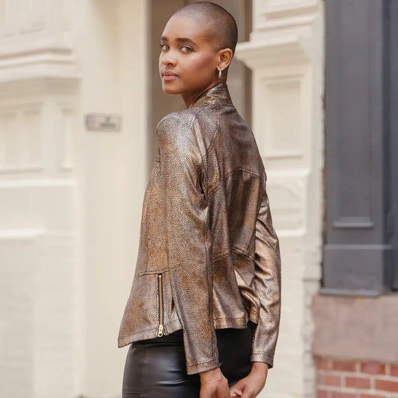 Clara Sunwoo Metallic Liquid Leather ™ Textured Signature Jacket