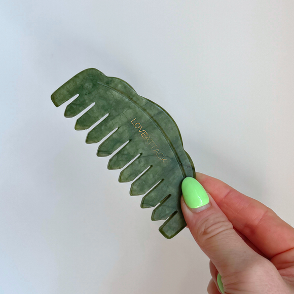 Jade Gua Sha Comb for Scalp and Neck