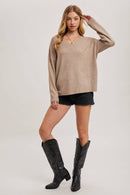V-Neck Soft Knit Sweater Pullover-8