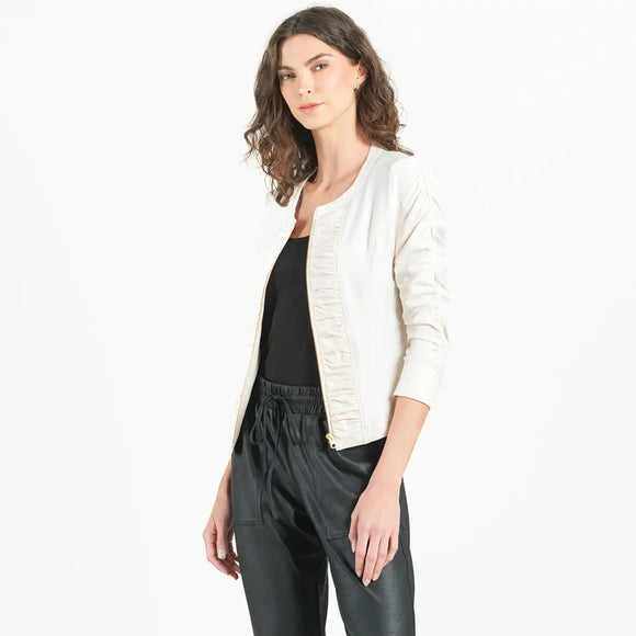 Clara Sunwoo Liquid Leather ™ Ruched Detail Jacket - COMING SOON