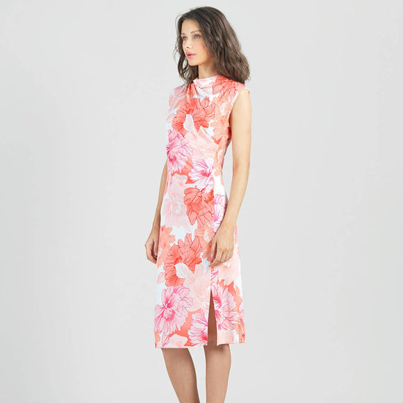 Clara Sunwoo Side Slit Midi Dress - Sunset Petals