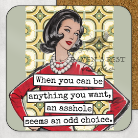COASTER. Asshole Odd Choice. Cheeky Novelty Funny Vintage.