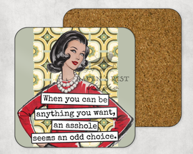 COASTER. Asshole Odd Choice. Cheeky Novelty Funny Vintage. - 0