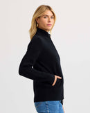 Cashmere Stand Collar Cardigan by Pura Cashmere-15