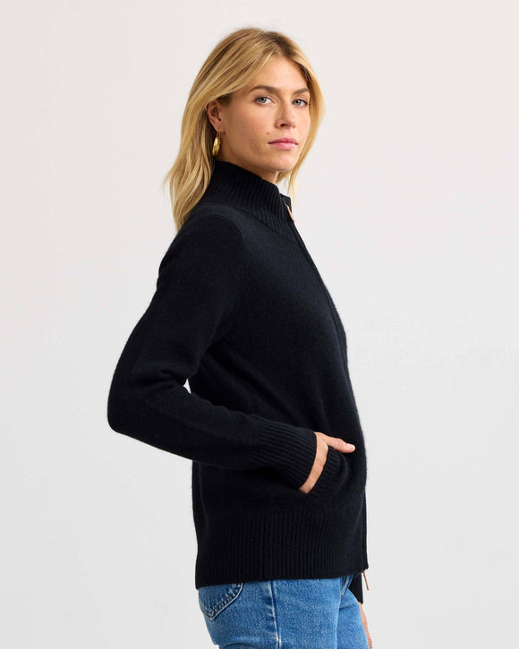 Cashmere Stand Collar Cardigan by Pura Cashmere