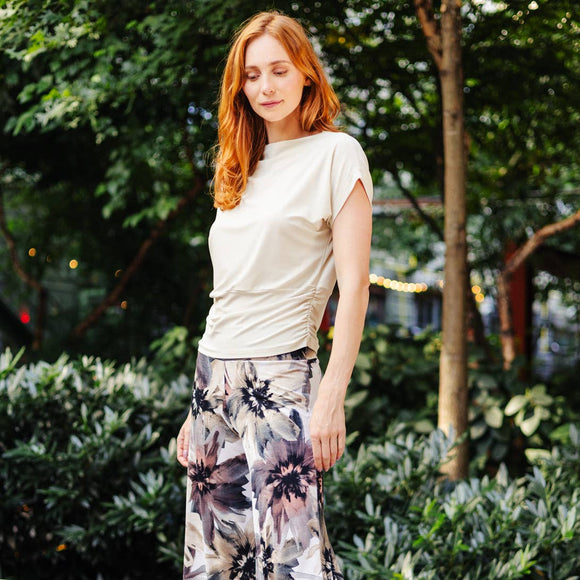 Clara Sunwoo Side Ruched Boat Neck Top - RESTOCKING IN JANUARY