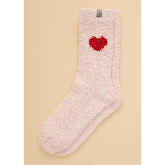 Softies Cozy Marshmallow Crew Socks with Grippers for Women