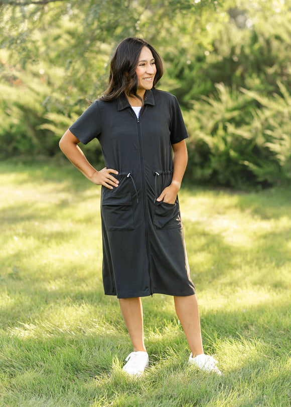 Scout Zip Front Athletic Midi Dress
