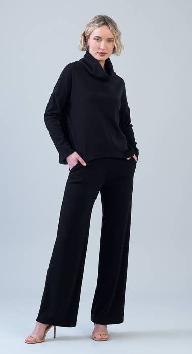 Clara Sunwoo Ultra Soft Travel Knit Turtleneck with Tipped Hem