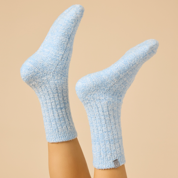 Softies Cozy Marshmallow Crew Socks with Grippers for Women