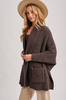 Plush Boucle Open-Front Cardigan Wrap - ARRIVING SOON-8