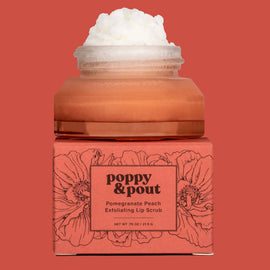 Poppy & Pout Exfoliating Lip Scrub – Pomegranate Peach