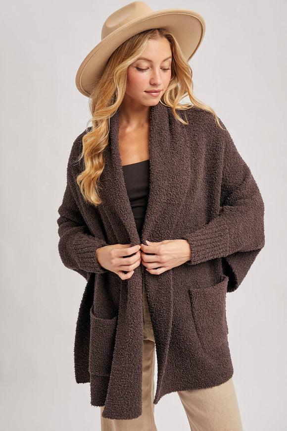 Plush Boucle Open-Front Cardigan Wrap - ARRIVING SOON