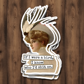 Funny STICKER. If I Were A Bird I Know Who I'd Shit On.