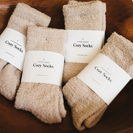 Cozy Cloud Socks - Ivory - 0