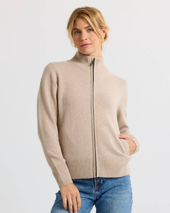 Cashmere Stand Collar Cardigan by Pura Cashmere - ARRIVING SOON