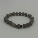 Joanna Bisley Labradorite 10mm with Bali Beadcaps and Swarovski Crystal Bracelet B3629-2
