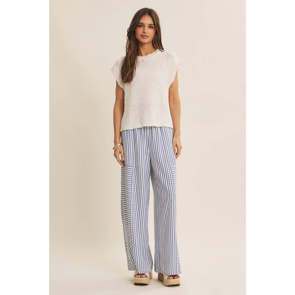 Textured Cotton Sleeveless Sweater Top