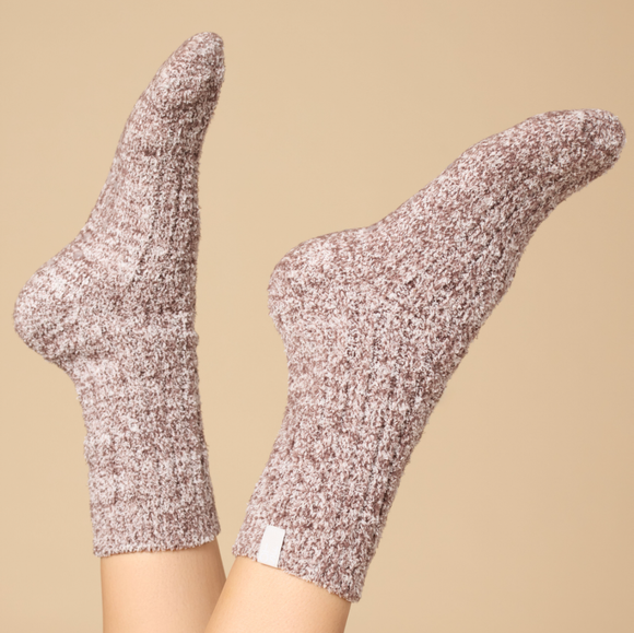Softies Cozy Marshmallow Crew Socks with Grippers for Women