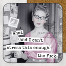 COASTER. WTF. Cheeky Novelty Gift, Funny, Vintage Inspired.-1