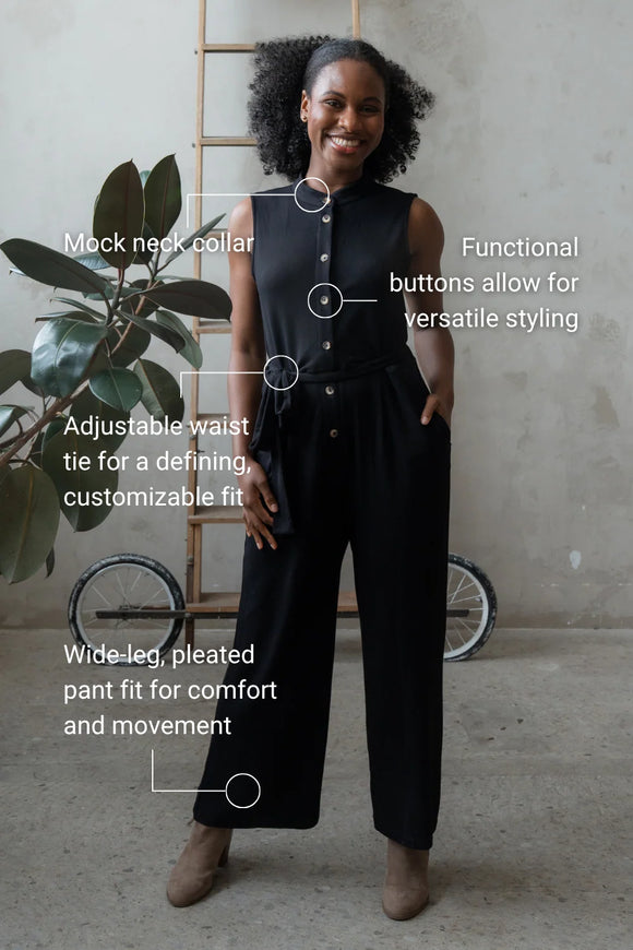 Terrera Aria Belted Bamboo Jumpsuit