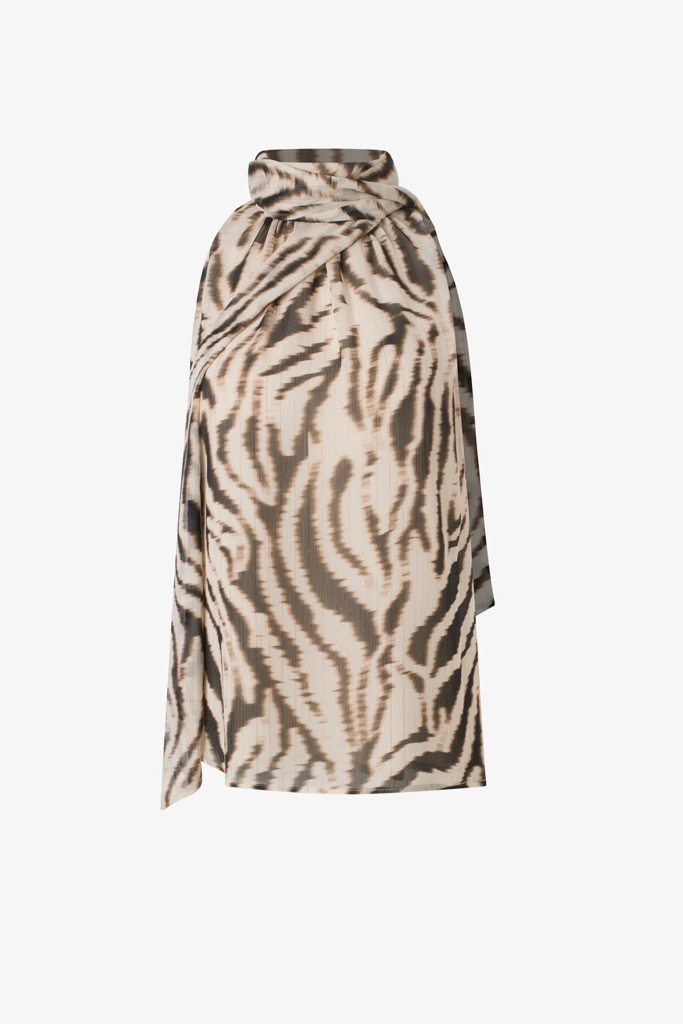 Iris Setlakwe Printed Sleeveless Blouse with Scarf - 0