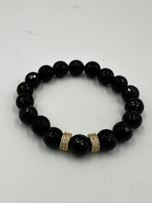 Joanna Bisley 12mm Black Onyx Double Gold Centre
