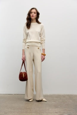 Iris Setlakwe Cashmere Blend Long Sleeve Crewneck Sweater
