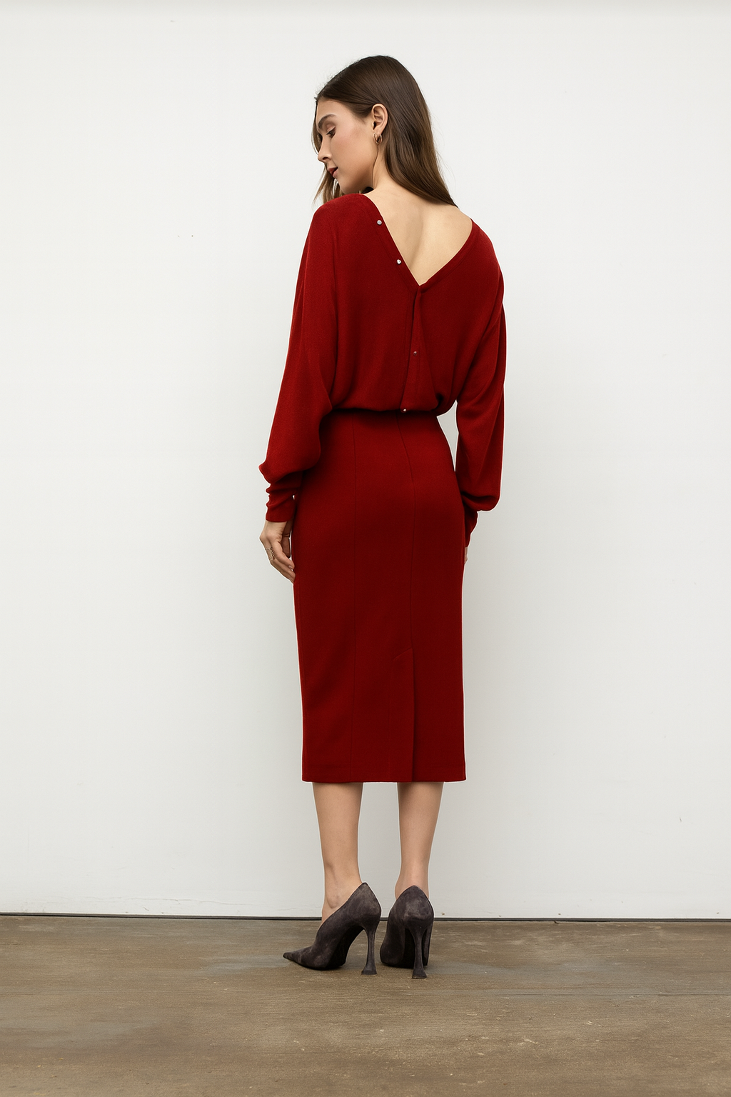 Iris Setlakwe Merino Blend VNeck Sweater Button Detail