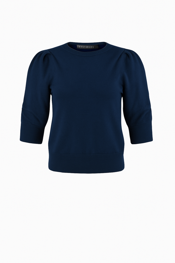 Iris Setlakwe Merino Blend Sweater w/ Rushed Sleeve Detail