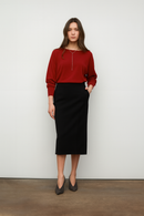 Iris Setlakwe Merino Blend VNeck Sweater Button Detail-6