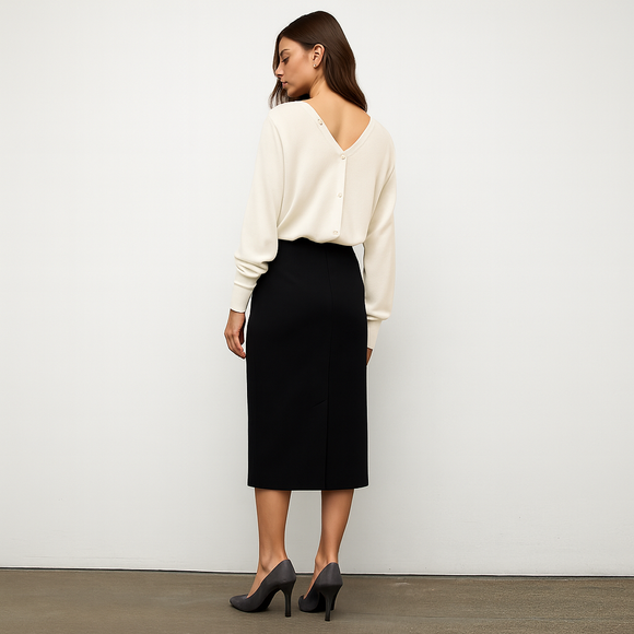 Iris Setlakwe Merino Blend VNeck Sweater Button Detail