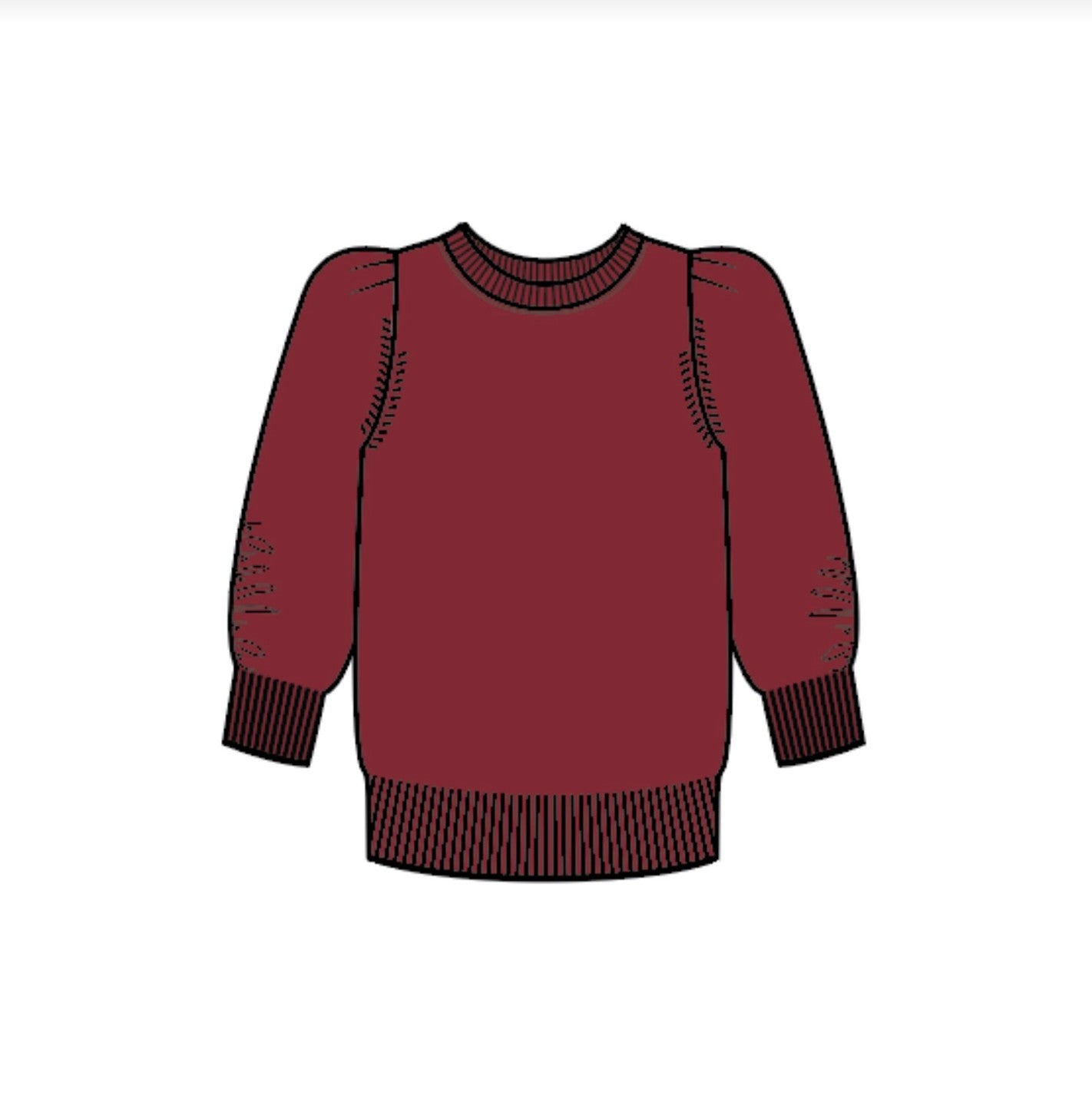 Iris Setlakwe Merino Blend Sweater w/ Rushed Sleeve Detail