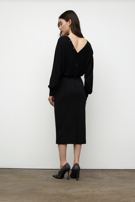 Iris Setlakwe Merino Blend VNeck Sweater Button Detail - 0