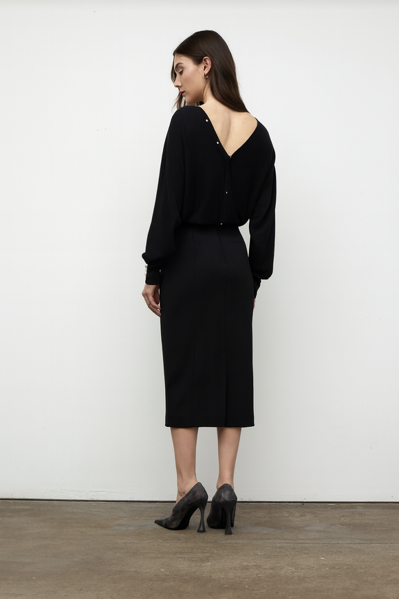 Iris Setlakwe Merino Blend VNeck Sweater Button Detail