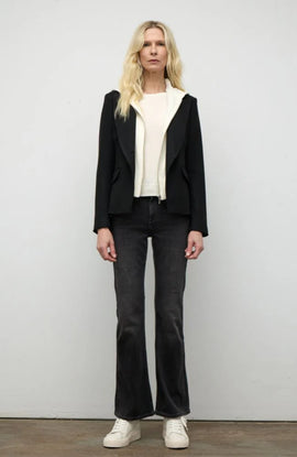 Iris Setlakwe Jacket with Leather Patches with Hoodie