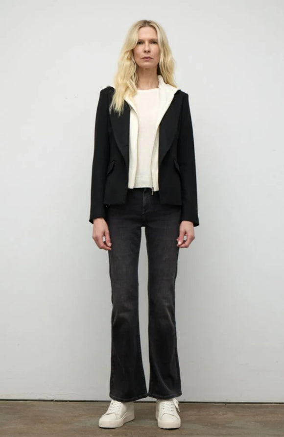 Iris Setlakwe Jacket with Leather Patches with Hoodie