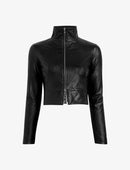 Commando Cropped Faux Leather Biker Jacket-4