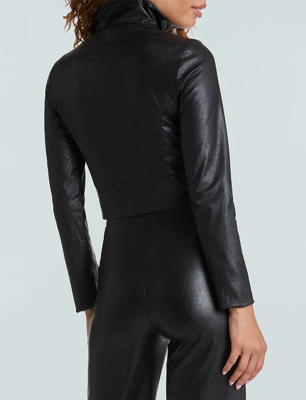 Commando Faux Leather Cropped Biker Jacket