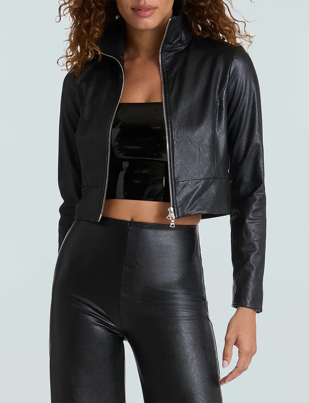 Commando Faux Leather Cropped Biker Jacket