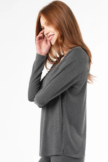Terrera ELLIE Long Sleeve V-Neck Top - 0