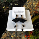 Joanna Bisley Black Flowers with Swarovski Crystal Drop-3