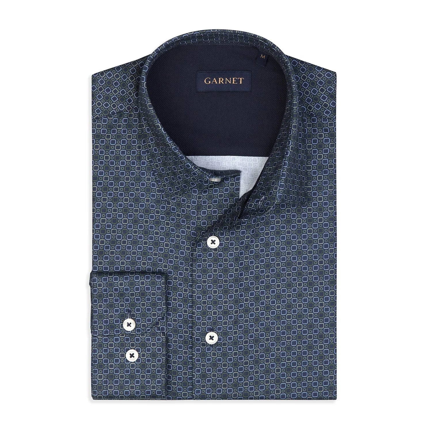 Garnet Geometric Long Sleeve Button Up Shirt