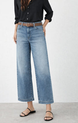 Fidelity Hyacinth High Wide Crop Women's Denim
